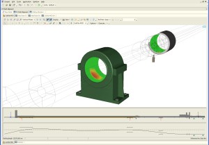 Contact pressure in bearing bush with wite background